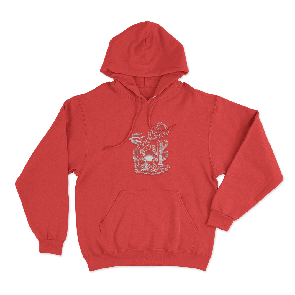 Alien Cowboy Unisex Hoodie Red Alien Cowboy Unisex Hoodie Red