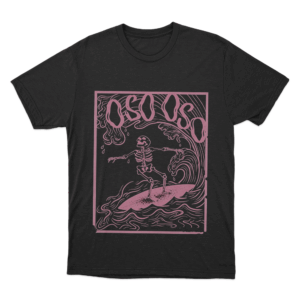 Skeleton Surfer Unisex T Shirt Black