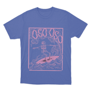 Skeleton Surfer Unisex T Shirt Blue