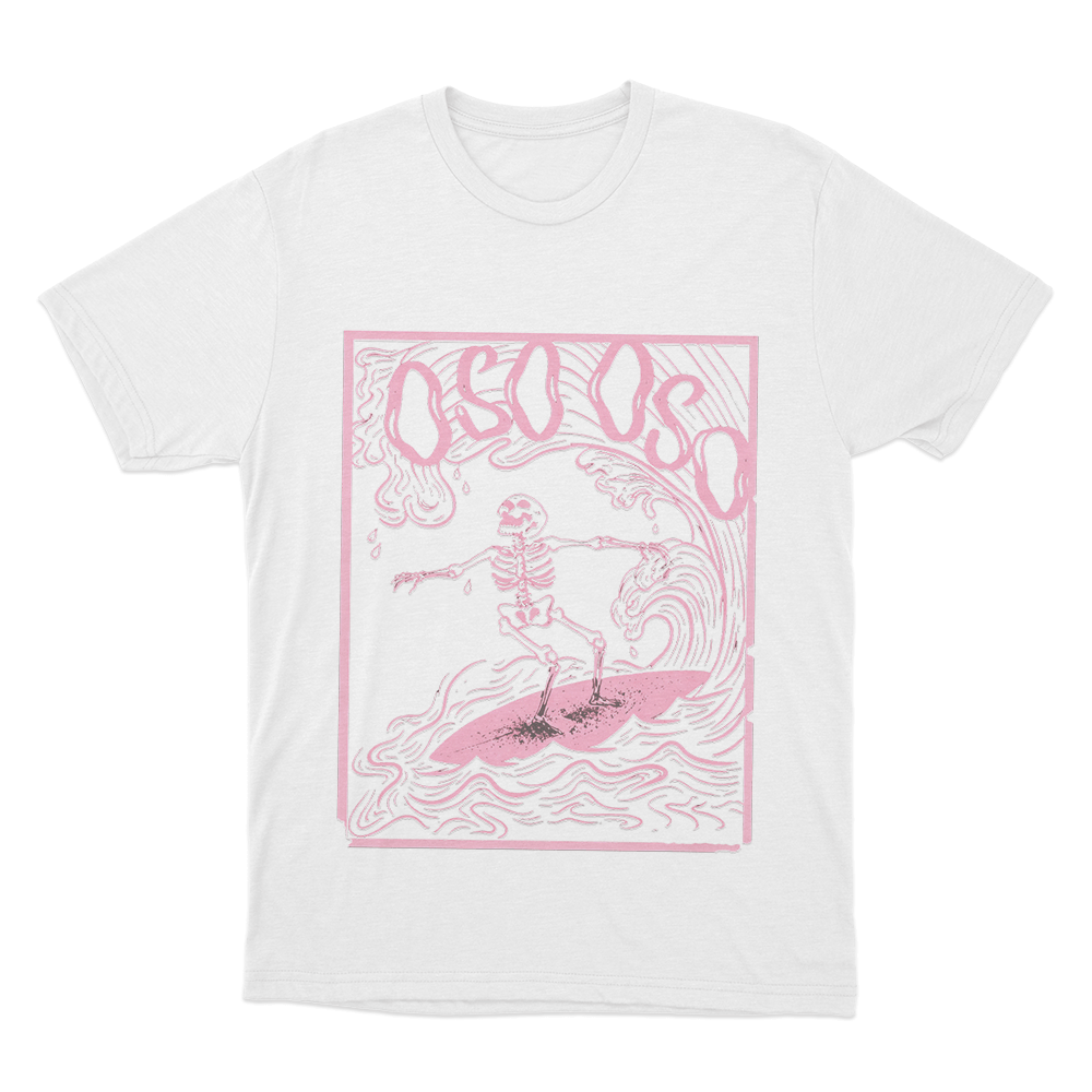 Skeleton Surfer Unisex T Shirt White Skeleton Surfer Unisex T Shirt White